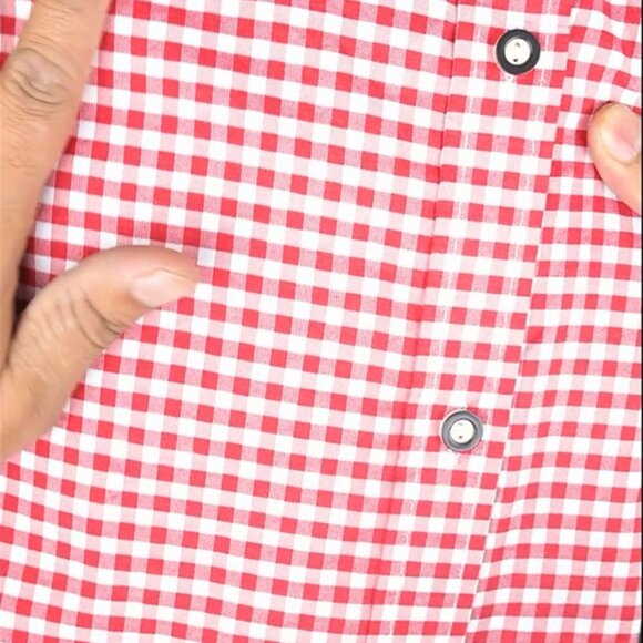 Vintage Bavarian Oktoberfest Button Down Shirt  Checked Summer Men Style - Picture 4 of 11